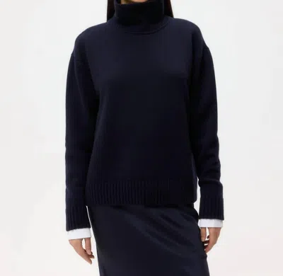 Twp Grown On Turtleneck Cashmere Sweater In Midnight In Blue