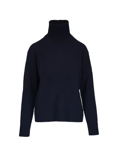 Twp Grown On Turtleneck Sweater In Blue