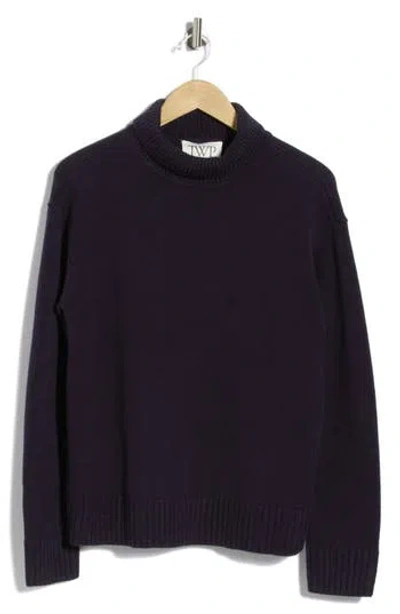 Twp Grown-on Turtleneck Cashmere Sweater In Midnight