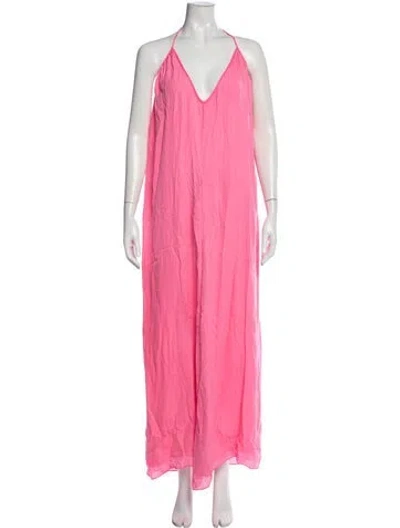 Pre-owned Twp Halterneck Long Dress In Pink