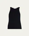 Twp Harbor Cotton-silk Tank Top In Black