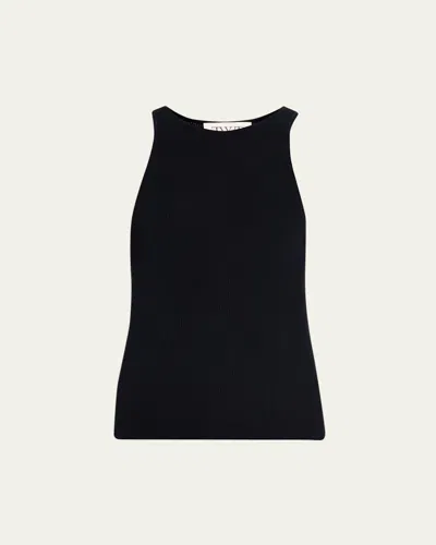 Twp Harbor Cotton-silk Tank Top In Black