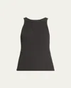Twp Harbor Cotton-silk Tank Top In Black