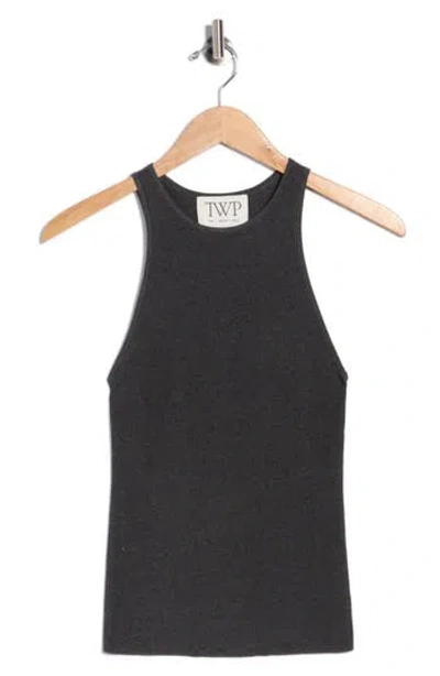 Twp Harbor Ribbed Leather Tank In Black