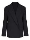 Twp Harper Double-breasted Blazer In Black