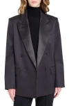 Twp Harper Double Breasted Tuxedo Jacket In Black