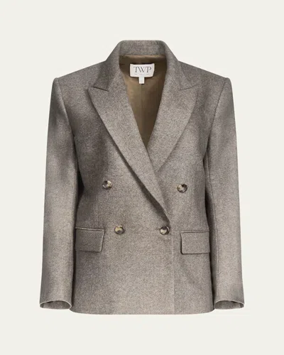 Twp Harper Double-breasted Herringbone Blazer
