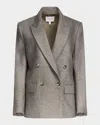 Twp Harper Double-breasted Herringbone Blazer In Gray