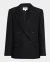 Twp Harper Stretch Wool Double-breasted Blazer In Black