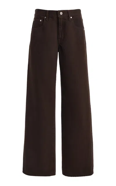 Twp Harvest Moon Wide Leg Jeans In Dark Chocolate In Orange