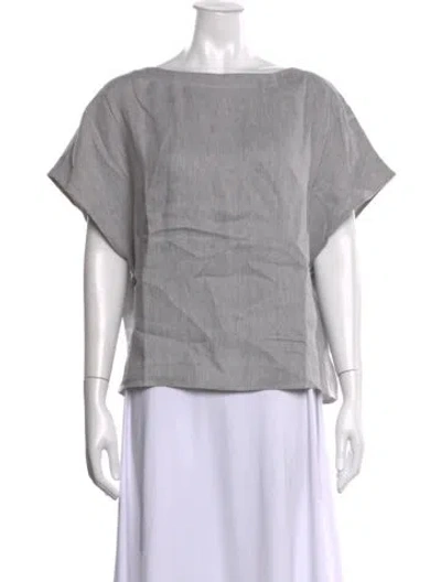Pre-owned Twp Hemp Bateau Neckline Top In Grey