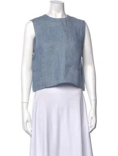 Pre-owned Twp Hemp Crew Neck Top In Blue
