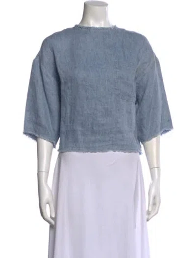 Pre-owned Twp Hemp Crew Neck Top In Blue