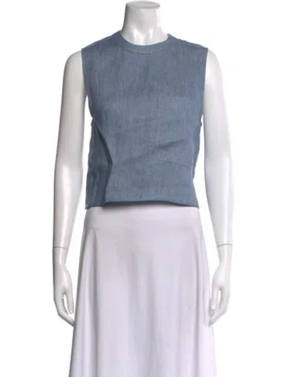 Pre-owned Twp Hemp Crew Neck Top W/ Tags In Blue