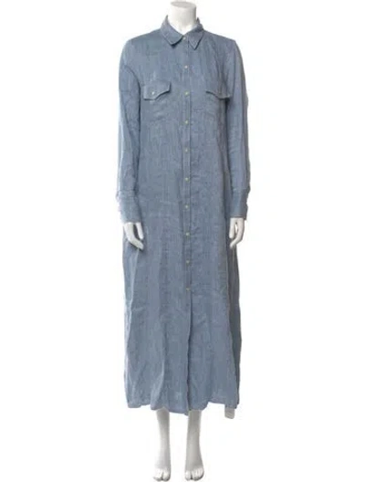 Pre-owned Twp Hemp Long Dress In Blue