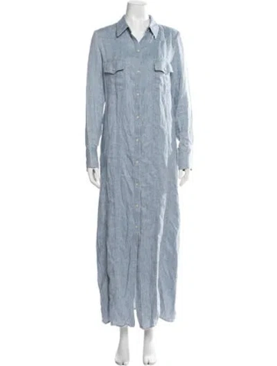 Pre-owned Twp Hemp Long Dress In Blue