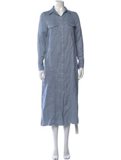 Pre-owned Twp Hemp Long Dress In Blue