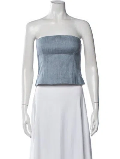 Pre-owned Twp Hemp Strapless Top W/ Tags In Blue