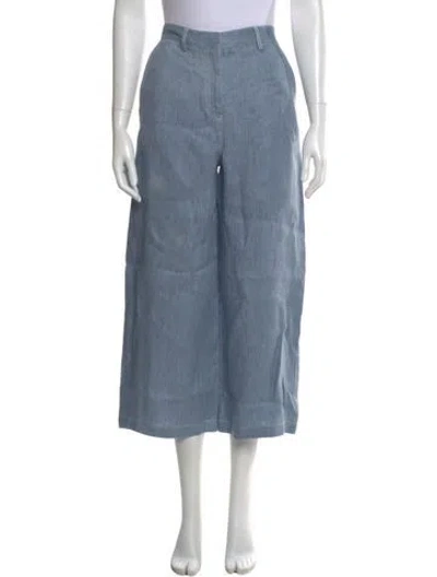 Pre-owned Twp Hemp Wide Leg Pants In Blue