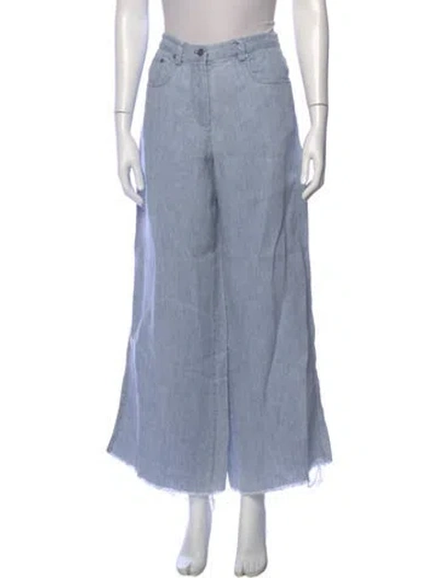 Pre-owned Twp Hemp Wide Leg Pants In Blue
