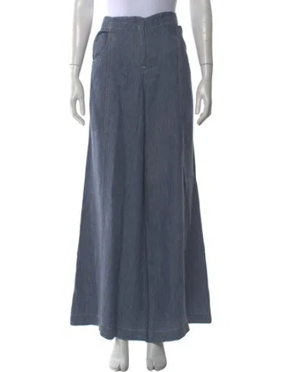 Pre-owned Twp Hemp Wide Leg Pants In Blue