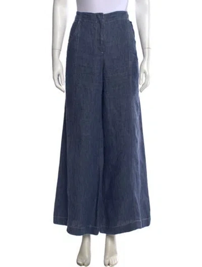 Pre-owned Twp Hemp Wide Leg Pants In Blue