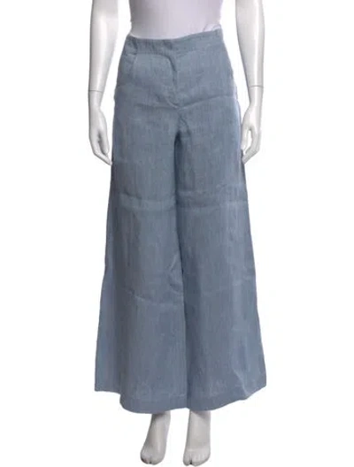 Pre-owned Twp Hemp Wide Leg Pants In Blue