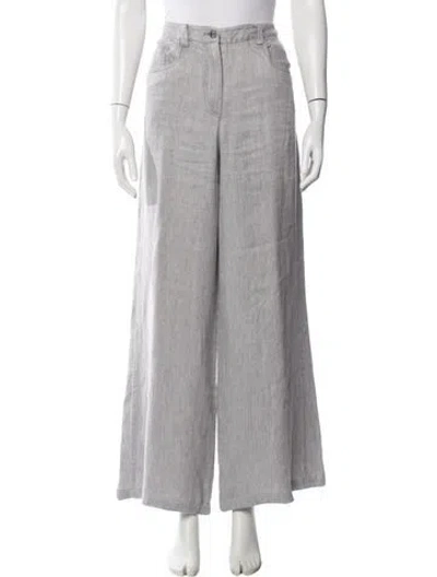Pre-owned Twp Hemp Wide Leg Pants In Gray