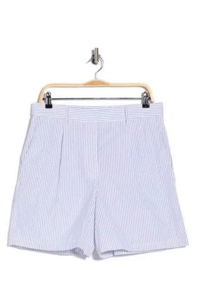 Twp Henry St Striped Cotton Shorts In Blue