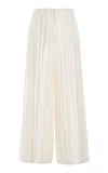 Twp High-rise Silk Wide-leg Pants In White