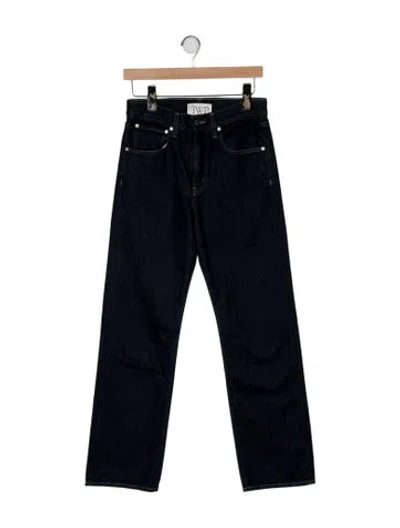 Pre-owned Twp High-rise Straight Leg Jeans In Black