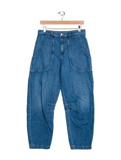 Pre-owned Twp High-rise Straight Leg Jeans In Blue