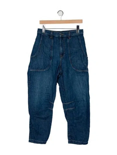 Pre-owned Twp High-rise Straight Leg Jeans In Blue
