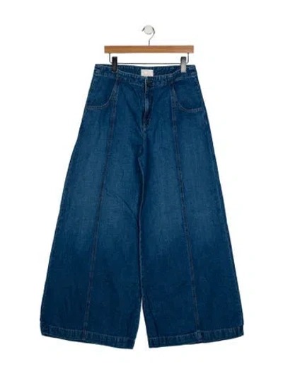 Pre-owned Twp High-rise Wide Leg Jeans In Blue