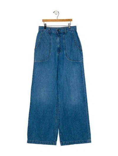 Pre-owned Twp High-rise Wide Leg Jeans In Blue