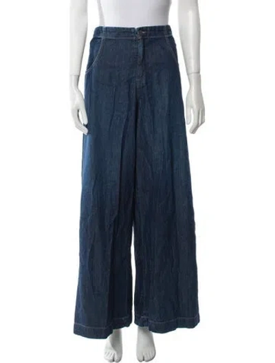 Pre-owned Twp High-rise Wide Leg Jeans In Blue