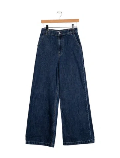 Pre-owned Twp High-rise Wide Leg Jeans In Blue