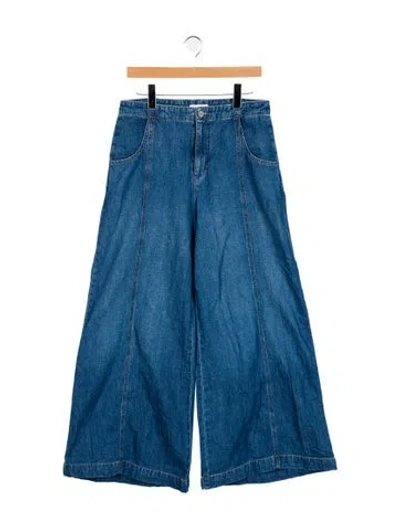 Pre-owned Twp High-rise Wide Leg Jeans In Blue