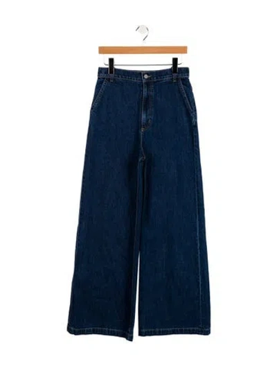Pre-owned Twp High-rise Wide Leg Jeans In Blue