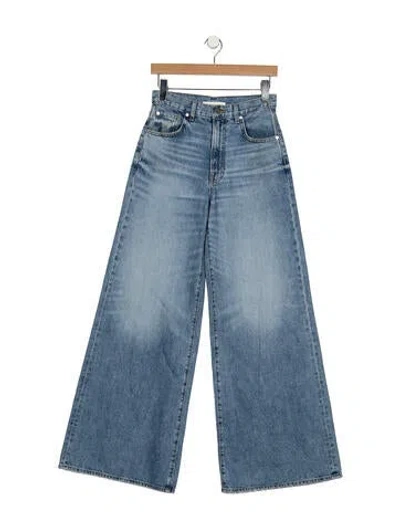 Pre-owned Twp High-rise Wide Leg Jeans In Blue