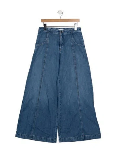 Pre-owned Twp High-rise Wide Leg Jeans In Blue