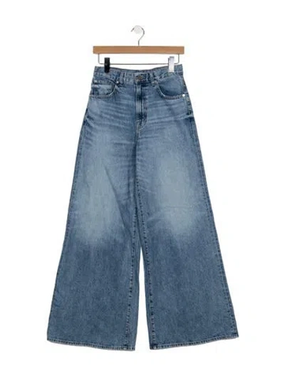 Pre-owned Twp High-rise Wide Leg Jeans In Blue