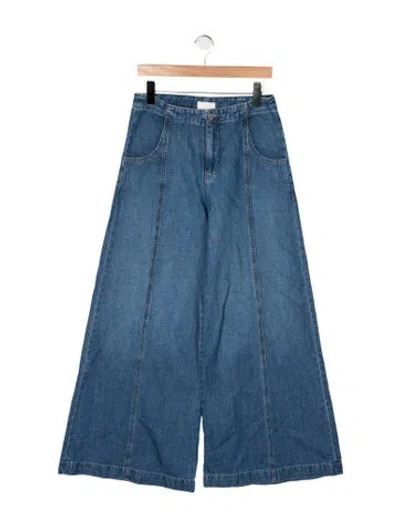 Pre-owned Twp High-rise Wide Leg Jeans In Blue