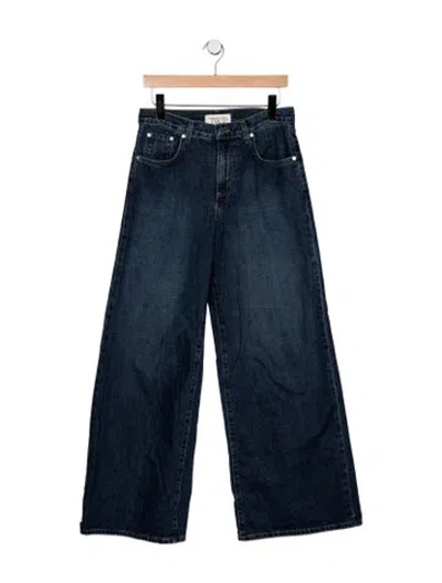 Pre-owned Twp High-rise Wide Leg Jeans In Blue
