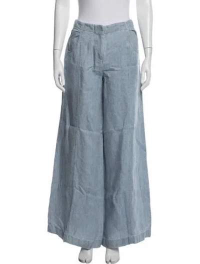 Pre-owned Twp High-rise Wide Leg Jeans In Blue