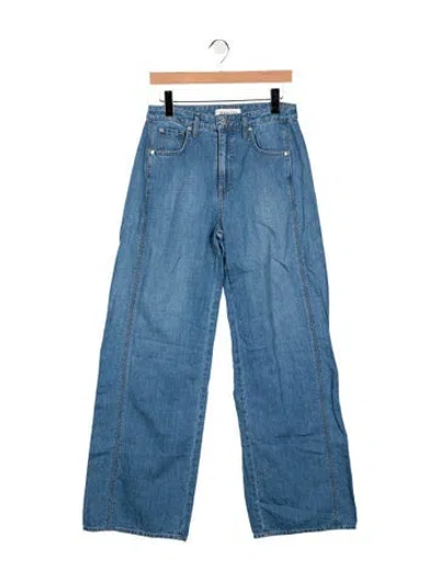 Pre-owned Twp High-rise Wide Leg Jeans In Blue