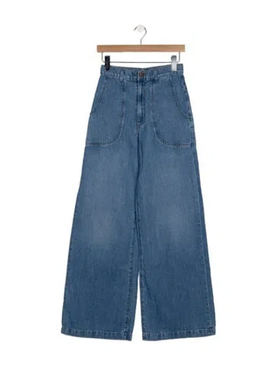 Pre-owned Twp High-rise Wide Leg Jeans In Blue