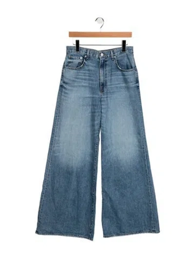 Pre-owned Twp High-rise Wide Leg Jeans In Blue