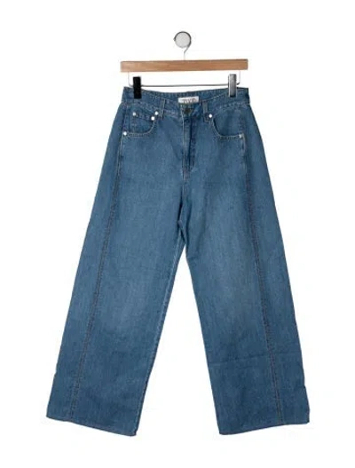 Pre-owned Twp High-rise Wide Leg Jeans In Blue