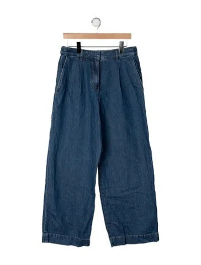 Pre-owned Twp High-rise Wide Leg Jeans In Blue